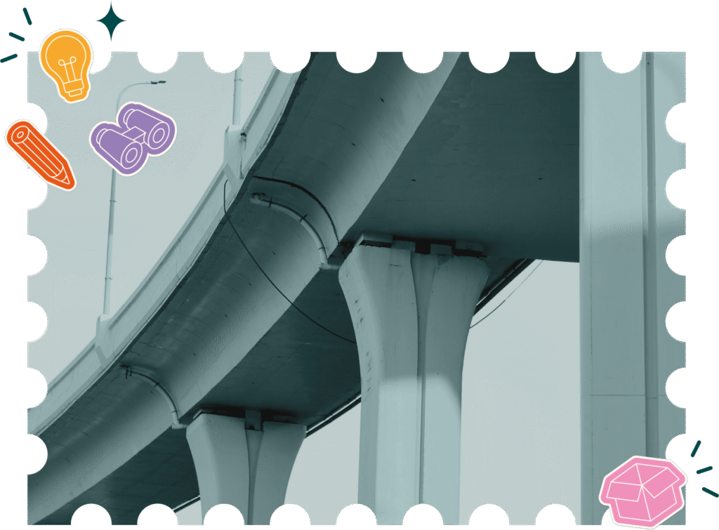 Estampilla puente con stickers